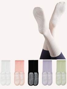 3/5 Pairs Pilates Non-Slip Yoga Socks, Sports Non-Skid Socks - Multicolor - View 13