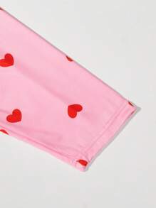 Salopete cu mâneci lungi, cu decolteu în V, cu snap, pentru femei, la modă, cu imprimeu de inimă, de dimensiuni mari - Multicolor - Vizualizare 4