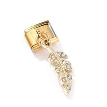 1/5/10pcs Elegant Fashion Gold Zirconia Crystal Heart, Letter, Leaf, Butterfly Pendant Modules - Ideal For DIY Bracelets, Rings, Gift