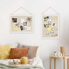 2-Pack 16''X 12'' Cork Board For Walls Wood Framed Bulletin Boa , Small Pin Board For Home Kitchen Office D Rative Hanging 20 Pushpins