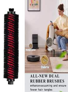 2pcs High-Powered Cleaning Brush Compatible With Roborock S7 MaxV Ultra, S7 Pro Ultra, G10, G10S, S8, S8 Plus, S8 Pro Ultra, G20 Robot Vacuum Cleaner Accessories - Red - View 5