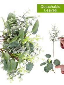 10/20 Piezas Ramitas de hojas de eucalipto a granel con tacto natural, ramas artificiales de hojas de eucalipto de dólar plateado. Ramos secos de eucalipto falso para hacer tus propios ramos, centros de mesa, decoración del hogar y arreglos florales para boda