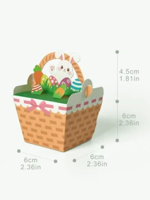 5/10 sztuk Wielkanocne pudełko na prezent Króliczek Pudełko do przechowywania cukierków z uchwytem, DIY Opakowanie do pieczenia, pudełko na prezent na przyjęcie, dekoracja parapetu/biurka, może zawierać przekąski