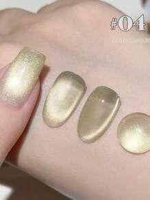 12ml Spring Summer Top Selling Nail Art Ice Transparent Spring Banquet Cat Eye Gel Nail Polish Nail Salon Special Blue Pink Glass Bead Nail Gel Nail Supplies