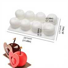 8孔苹果硅胶慕斯模具/6孔覆盆子蛋糕模具，DIY法式水果甜点蛋糕模具，适用于圣诞甜点、水果主题糕点和节日烘焙，经久耐用且易于使用的厨房工具，节日烹饪必备品