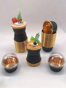 50 件/套一次性 PET 涂层蛋糕和甜点杯，（可选盖子），耐热光面纸杯蛋糕衬垫，松饼模具，烘焙工具，带边纸杯蛋糕杯，蛋糕托盘，适用于婚礼、复活节、母亲节、毕业典礼、生日派对