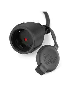 Suusolny 10m Schwarz Verlängerungskabel Stromverlängerungskabel Euro-Stecker Verlängerung 220-230 V, 16 A mit Schutzkappe Outdoor Baustellenkabel - EU C-Typ Stecker (220-240V) - Übersicht 4