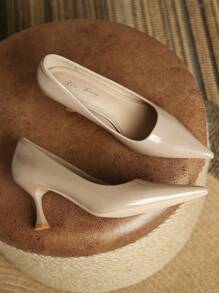 New Fashionable Casual High Heel Shoes, Women's Versatile Commute & Wedding Party Pumps