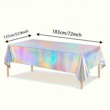 10 paquets de nappes de table irisées holographiques pour fête - nappes en aluminium jetables pour mariage, shower de mariée, anniversaire, révélation de sexe - fournitures de célébration en plastique, fabriquées à la machine