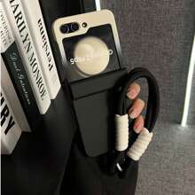 奢华黑灰渐变手机壳，带防丢腕带，兼容三星 Galaxy Z Flip 5/6/Z Flip6/ZFlip 5/Zflip6/Zflip5/Flip4/Flip3，防震后盖，兼容摩托罗拉，防水、防震、防刮擦