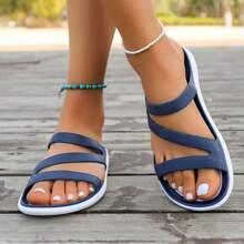 Chanclas impermeables de verano 2025 para mujeres, sandalias suaves para playa/piscina, chanclas planas para uso exterior para mujeres embarazadas