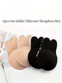 2 stuks herbruikbare siliconen borstlifttape voor vrouwen, strapless, rugloze, onzichtbare bh, bunny tepelbedekkende bh-pads, voor vrouwen