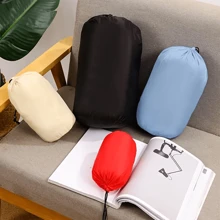 1 pieza Bolsa compacta de almacenamiento para chaqueta de plumón, bolsa impermeable con cordón para viajes, impermeables, cortavientos, ropa interior, plegable - Negro - Ver 4