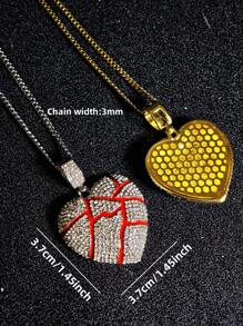 45/50cm Cuban Chain Necklace For Women With Heart Pendant, Fashion Gift Suitable For Daily Wear