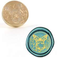 CYFUN DESIGN 1 PC 25mm Butterfly/Fox/Deer Pattern Wax Seal Stamps Solid Brass Engraved Fire Lacquer Stamp Heads NO Handle For Decorating Notebook Gifts And Greeting Cards
