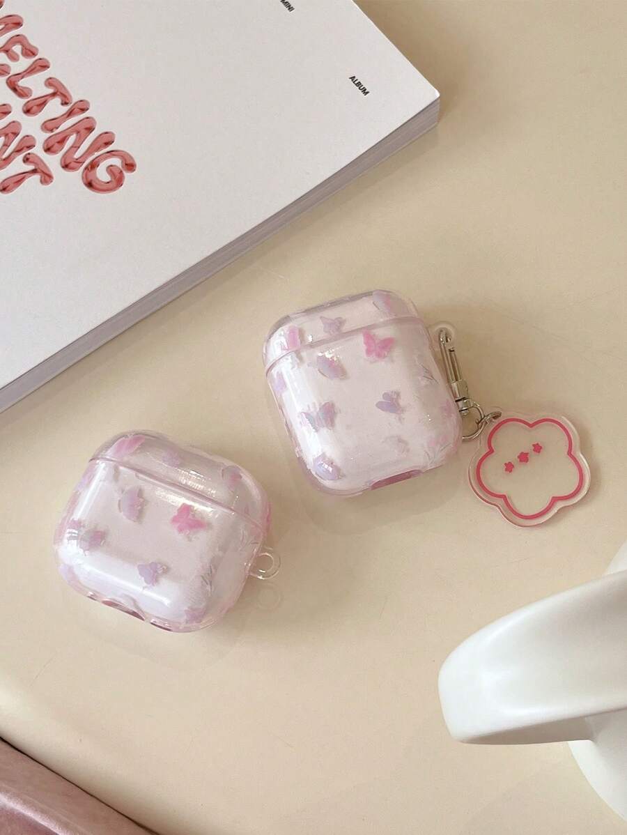 Étui pour écouteurs en forme de papillon avec pendentif, housse de protection anti-chute pour écouteurs violette, convient pour Pro 2, 3, 2 et 1, 4 - Prune - Voir 1