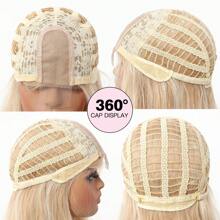 4 件套 28 英寸渐变棕色波浪蕾丝前假发，合成纤维，耐热，设计优雅 - 金色 - 查看 8