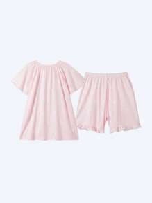Annil Vêtements pour enfants pour filles, ensemble de vêtements d'intérieur à manches courtes pour préadolescentes, été