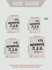 1 张国际刑警组织演唱会海报 - A Fine Mess 专辑巡演、摇滚海报、音乐礼品、摇滚墙画，适用于客厅、卧室、浴室、办公室和其他家居装饰，无框 - 灰色 - 查看 5