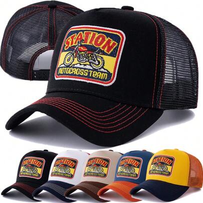 JZML 1pc Men's Letter Embroidery Motorcycle Truck Driver Hat