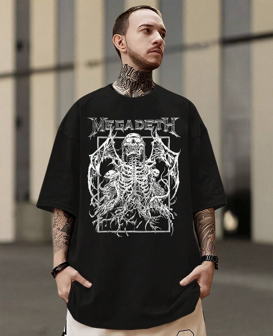Banda Megadeth Thrash Metal Rock Mystic Festival Dave 1983 Members Heavy T-Shirt - màu đen - Xem 1