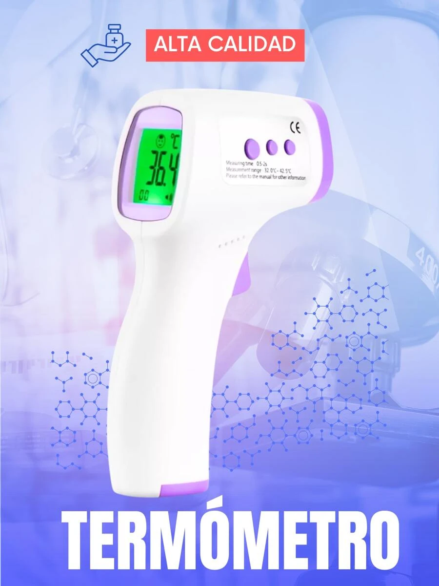 1 Pieza de Termómetro Digital Infrarrojo Sin Contacto Portátil Ideal para Medir la Temperatura a Distancia Diseño Ergonómico Compacto Termómetro para Fiebre con Lectura Rápida en 1 Segundo Alerta de Alta Temperatura - Blanco - Ver 1