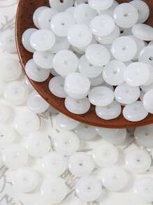 10pcs/Pack Jade Texture Glass Peace Knot Beads, New Chinese Style Imitated Jade Beads For DIY Bracelet Necklace Jewelry Making Accessories