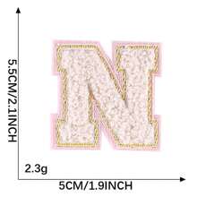 26 PEÇAS Remendos de Letras Adesivas Termofusíveis A-Z, Usados para DIY em Roupas, Tecidos, Sapatos, Bolsas, Acessórios de Vestuário com Letras (Rosa)