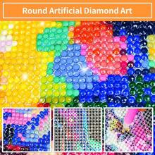 5D DIY 钻石画套装，大象日落风景，亚克力 (PMMA) 钻石刺绣套装，圆形和方形钻石形状，家居和办公室装饰，复活节、圣诞节、新年礼物 - 彩色 - 查看 6
