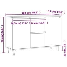 vidaXL Credenza Rovere Sonoma 104x35x70 Cm In Legno Multistrato - 棕色 - 查看 10