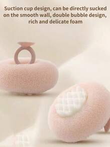 1 pieza Esponja exfoliante para baño con ventosa, Suave esponja de baño sin desprendimiento, Cepillo colgante para exfoliación en la ducha