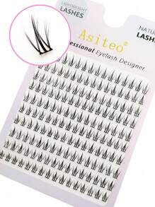 Asiteo 160pcs Cluster Eyelash Extension,Wispy And Fluffy C Curling Segmented False Eyelashes For Natural And Voluminous Look,For Beginners Eye Makeup DIY At Home