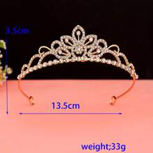 1pc Bridal Crown Design Charming Bride Headband For Wedding Party Royal Headpiece Valentine's Day Accessories - Silver - View 4