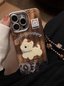 1 件 GUCADI 银色拼接苏格兰高地 + 豹纹绑带 复古性感豹纹奢华 3D 卡通个性小众奢华手机壳带镜头膜 适用于 16/15/14/13/12/11/X/7 系列