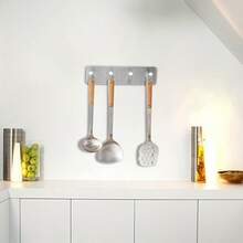 Wall Mounted Key Holder, Self-Adhesive Wall Key Hook, Stainless Steel Wall Hanging Key Rack, Suitable For Kitchen, Bathroom, Hallway - Black/Silver