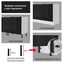 Cocina Integral Completa Modular Madesa De Esquina 546cm Lux Blanco/negro 01 - Blanco y Negro - Ver 10