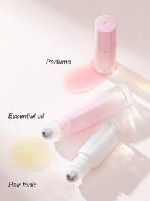 1pc/2pcs/4pcs 5ml/10ml Steel Ball Ombre Pink To White Roll-On Bottles, Glass Bottles For Essential Oils, Perfumes, Portable Liquid Containers For Travel - Multicolor - View 2