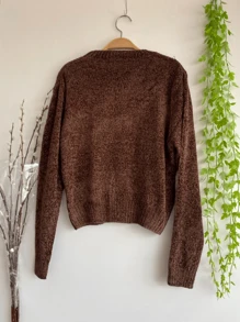 Women's Blouse Cacharrel Modal Sweater With Elastic - Brown - View 2
