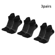 WRELS Upgraded Thick Five-Toe Socks, High-Performance Athletic Invisible Toe Socks, Suitable For Running, Sports, And Outdoor Activities - Black - View 14