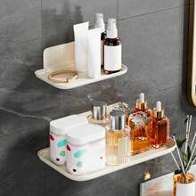 免钻壁挂式折叠架 - 塑料免钻折叠式储物架，适用于浴室、厨房、卧室、办公室配件 - 家庭组织储物架 - 折疊架 - 查看 1