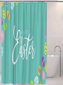 1pc, Colorful Eggs, Rabbit Ears, Happy Easter Letter Graphic Printed, Easter Elements Waterproof Shower Curtain Tapestry Wall Hanging Curtain, With 12 Hooks, Waterproof Polyester Fabric Shower Curtain, Decorative Bathtub Divider Home Decoration Bathroom Accessories, Great As Gift Mother's Day Flowers, Personalized Gifts For Mom, Last Minute Gifts, Mother's Day Ideas, Mothering Sunday Gifts, Handmade Cards For Mum, Best Mother's Day Gifts Under $50