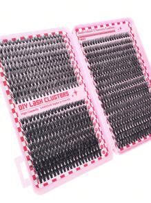 740根单根假睫毛，高容量，30D+40D+50D D型卷翘浓密款，9-16毫米，DIY假睫毛，自然妆效，浓密纤长，超柔软轻盈，可重复使用，单根分段式睫毛，睫毛嫁接套装包含化妆工具、胶水、镊子和睫毛刷，适合居家或户外使用，适用于日常生活、婚礼、约会、派对、音乐节、旅行、春季场合等。睫毛套装，假睫毛 - 黑色 - 查看 6