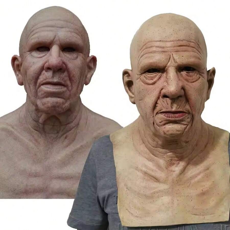 Masque de vieillard en latex pour l'émission de télévision Carnage, accessoire amusant pour le jeu de rôle