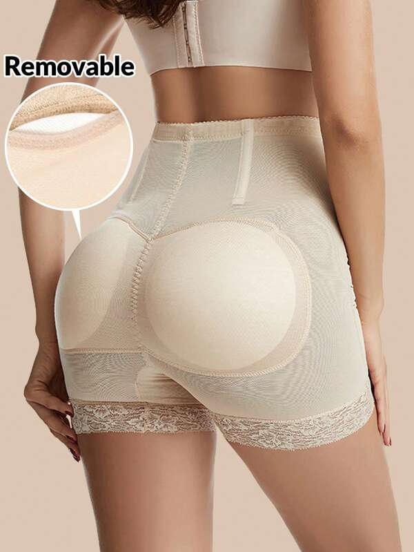 Culottes modelantes rembourrées à taille haute et dentelle pour femmes, rehaussement des hanches, contrôle du ventre