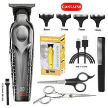 带液晶显示屏的无绳电动理发器，沙龙专业电动理发器 - 金色 - 查看 9