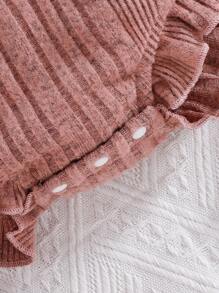 Conjunto de verão para bebê menina com body sem mangas com laço de renda, faixa de cabelo e meias. - Rosa Empoeirado - Ver 8