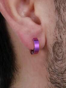 Simple Punk Hip-Hop No Piercing Stainless Steel Clip On Earrings, Fashionable Jewelry For Men Daily Wear