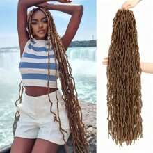 36 Inch New Faux Locs Crochet Braids Hair Super Long Goddess Locs Crochet Hair Curly Wavy Soft Locs Braiding Hair For Women