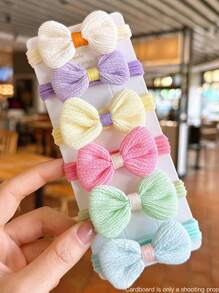 6pcs/Set Kids Hair Ties, Elastic Hair Bands For Girls, Soft Ponytail Holders, Nonscarring Hair Accessories