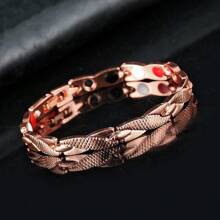 1 件男士 7 毫米龙纹手链，优雅简约时尚百搭可调节情侣首饰 - 彩色 - 查看 5